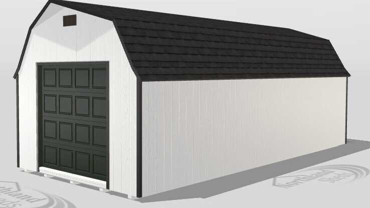 12x28 Garage High Barn White