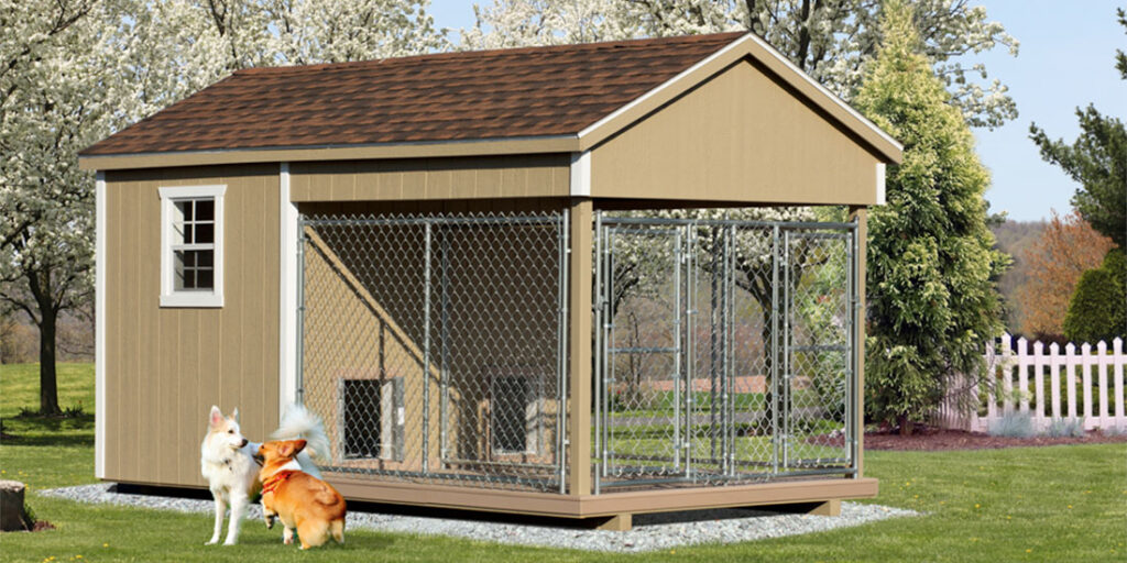 8x14 dog kennel run with insulated interior