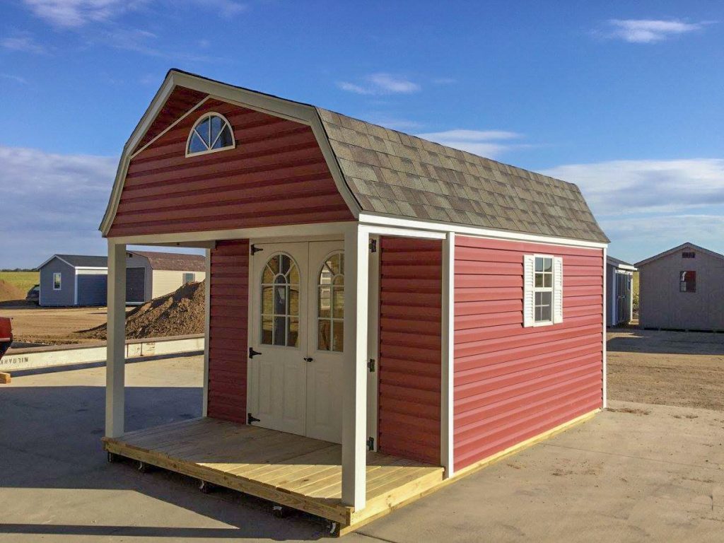 wooden storage shed for sale with porch in nd